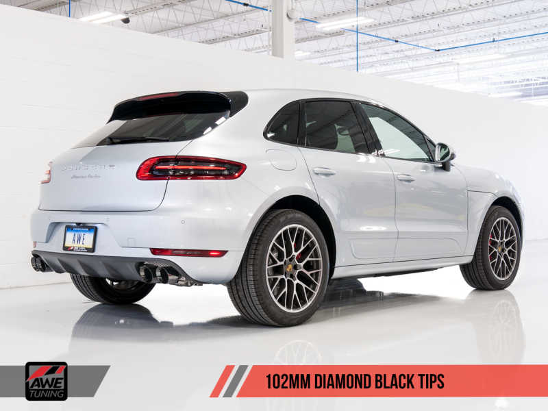 AWE Tuning Porsche Macan Touring Edition Exhaust System - Stunning Diamond Black 102mm Tips