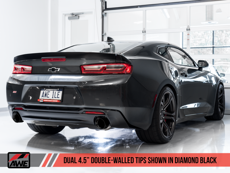 AWE Tuning 16 - 19 Chevrolet Camaro SS Track Edition Axle - back Exhaust with Diamond Black Tips