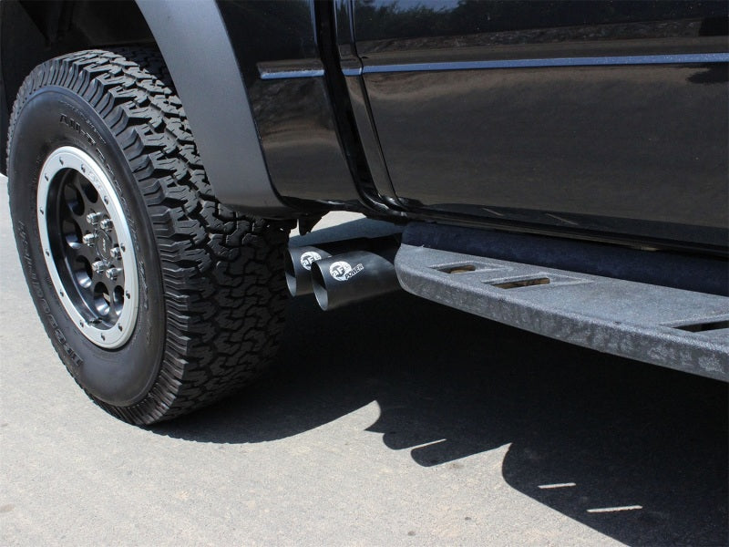 aFe Rebel Series Front Side Exit Stainless Steel Exhaust with Black Tips for 2010 - 2014 Ford F150 Ecoboost V8 6.2L