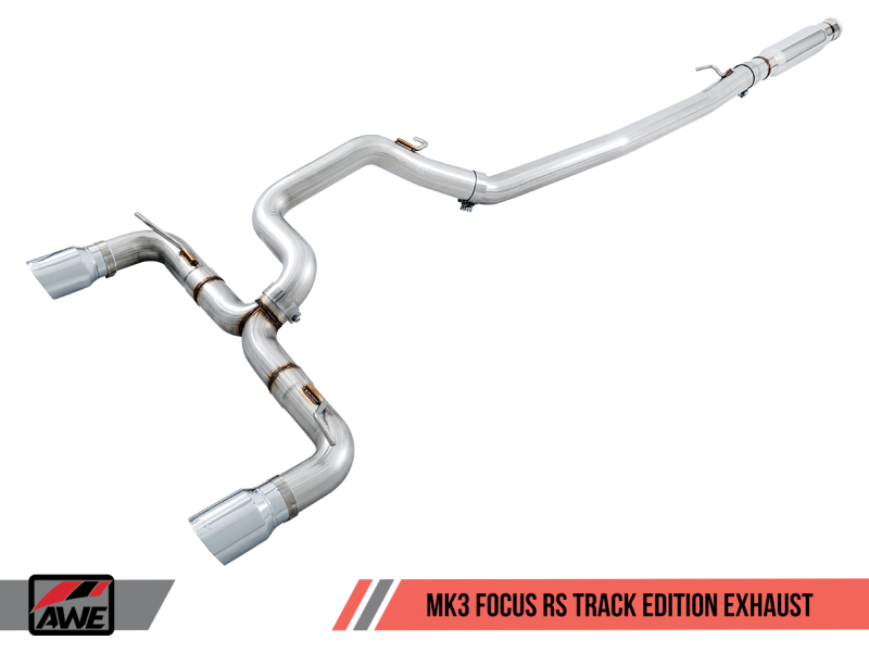 AWE Tuning Ford Focus RS Track Edition Cat-back Exhaust - Stunning Diamond Black Tips