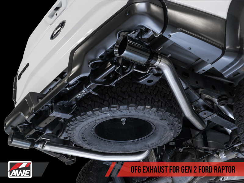 AWE Tuning 2017+ Ford Raptor 0 FG Performance Exhaust System - Stunning Diamond Black Tips