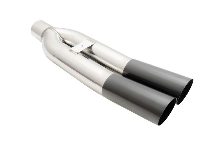 Megan Racing Universal Dual 3 VIP Exhaust Tip - Blast Pipe Style Weld - On with Angled Cut Black Chrome Tip (MR - UT - D3BC - V2)