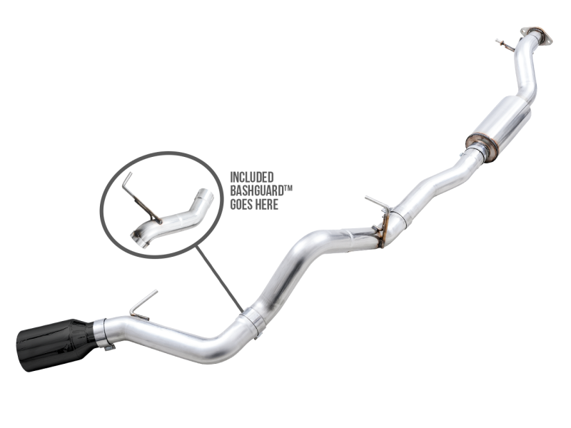 AWE Tuning 2021+ Ford Bronco 0FG Single Rear Exit Exhaust: Unleash Your Bronco's Beast with Diamond Black Tip & Bash Guard