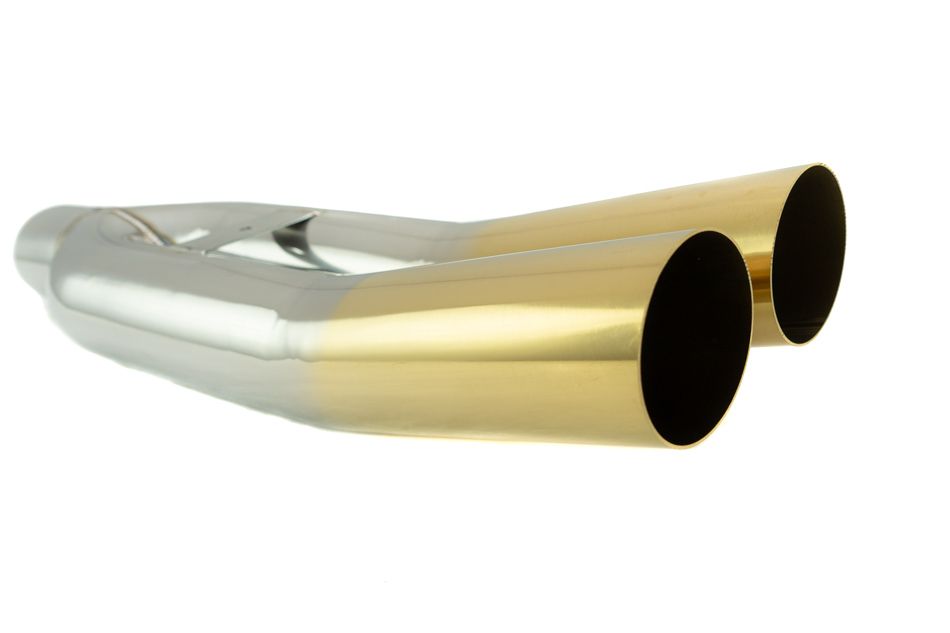Megan Racing Universal 3 VIP Gold Angled Weld-on Exhaust Tip - Blast Pipe Style MR-UT-D3GD-V2
