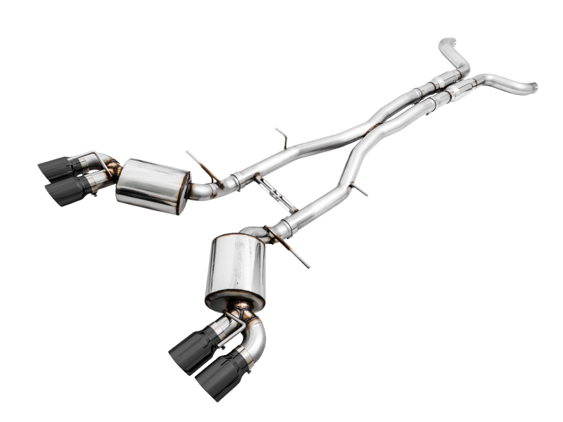 AWE Tuning's Thrilling 16 - 19 Chevy Camaro SS Res Cat - Back Exhaust - Touring Edition with Quad Diamond Black Tips