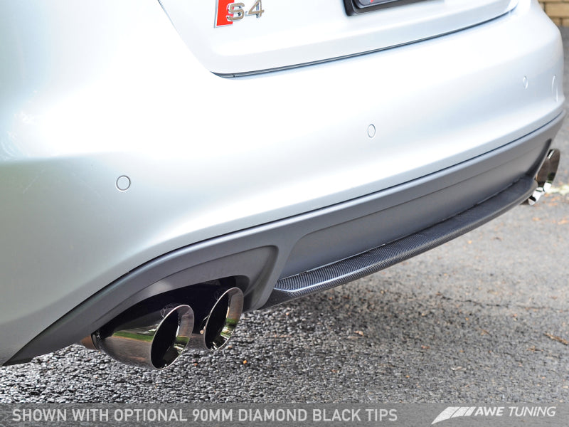 AWE Tuning Audi B8 / B8.5 S4 3.0T Track Edition Exhaust - Stunning Diamond Black Tips (90mm)