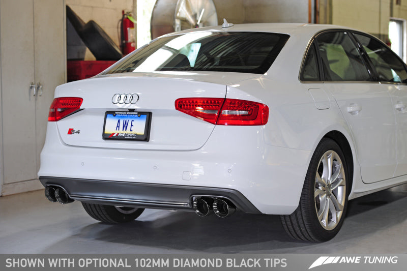 AWE Tuning Audi B8.5 S4 3.0T Track Edition Exhaust - Stunning Diamond Black Tips (102mm)