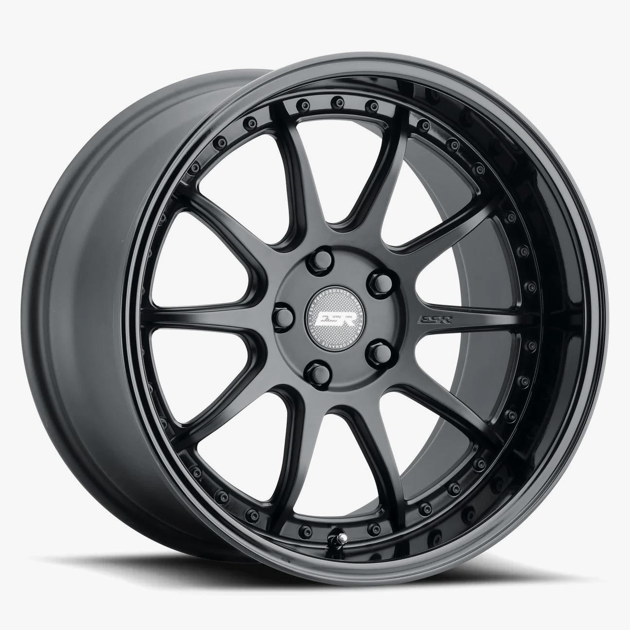 ESR CS12 Wheels: 19x9.5 5x114.3 Custom Drill ET35 - Stunning Matte Black/Gloss Black Combo