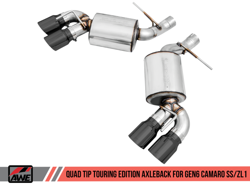 AWE Tuning Touring Edition Axle-back Exhaust for 2016 - 2024 Chevrolet Camaro LT1/SS/ZL1 (Quad Diamond Black Tips)