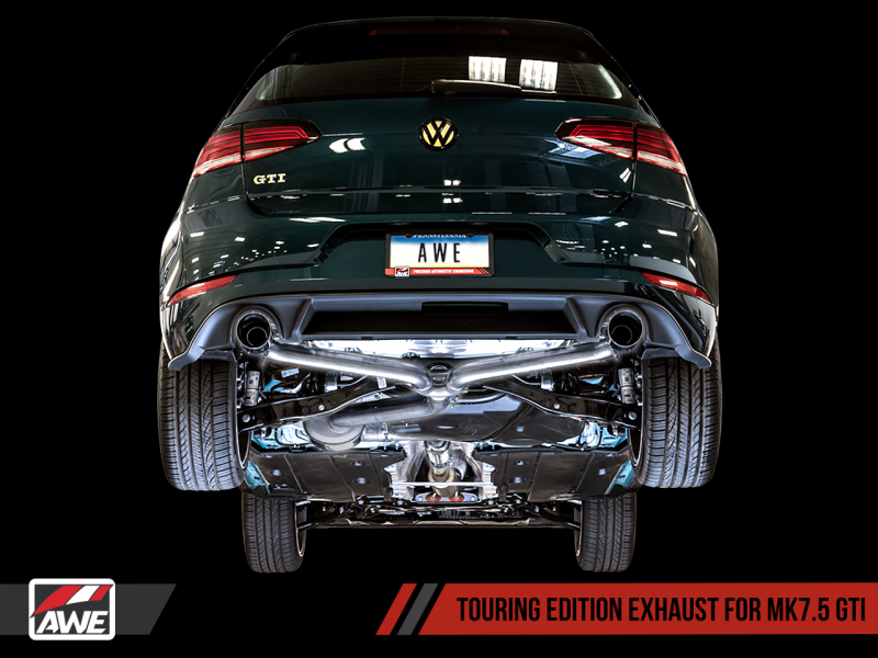 AWE Tuning Volkswagen GTI MK7.5 2.0T Touring Edition Exhaust with Stunning Diamond Black 102mm Tips