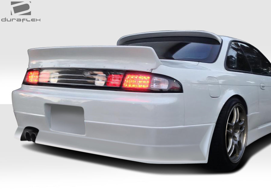 Revamp Your 1995 - 1998 Nissan 240SX S14 with Duraflex V - Speed Wide Body Rear Bumper Cover (+35mm) - Single Piece!