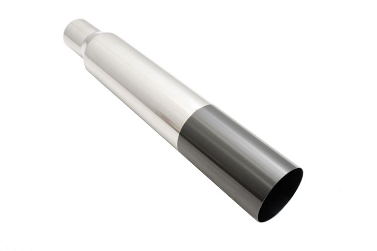 Megan Racing Universal 3 to 4 VIP Exhaust Tips - Single Straight Black Chrome Tip - Must-Have for Vehicle Enthusiasts!