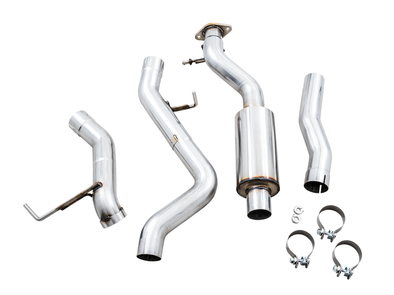 AWE Tuning 2021+ Ford Bronco 0FG Exhaust (No Tips) with Bash Guard - Conquer Any Terrain!