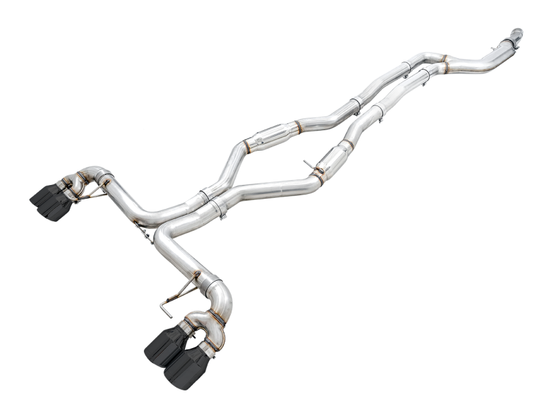 AWE Tuning 2019+ BMW M340i (G20) Track Edition Exhaust - Get the Raw, Rowdy Sound with Quad Diamond Black Tips