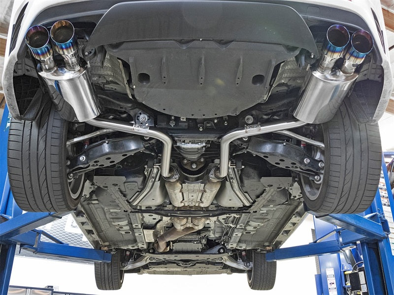 aFe Takeda - Upgrade Your Lexus RC 200T/300/350 with a Stunning 2in. SS Axle - Back Exhaust System and Polished Blue Tips