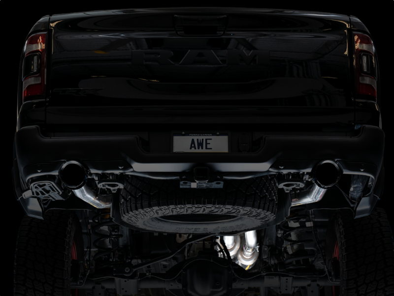 AWE Tuning 2021 - 2024 RAM 1500 TRX 0FG Cat - Back Exhaust with Stunning Diamond Black Tips