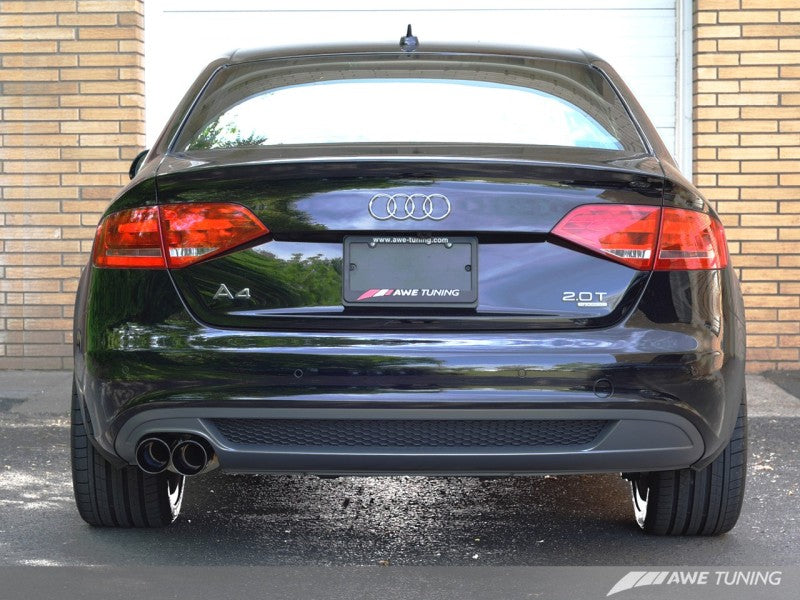 AWE Tuning Audi B8 A4 Touring Edition Exhaust - Unleash Your Audi's Power with Single Side Diamond Black Tips