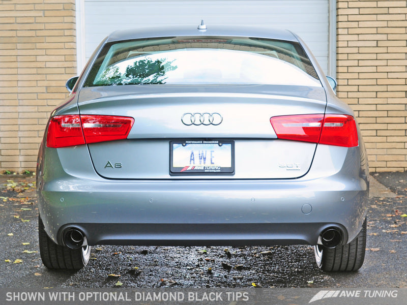 AWE Tuning's Stunning Audi C7 A6 3.0T Touring Edition Exhaust with Dual Outlet Diamond Black Tips