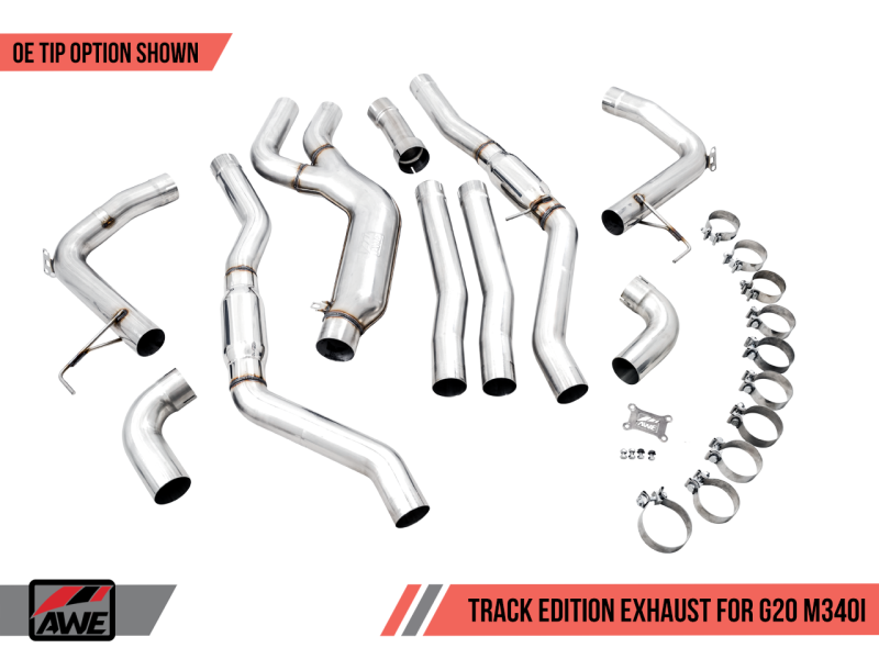 AWE Tuning 2019+ BMW M340i (G20) Track Edition Exhaust - Raw, Rowdy Performance with OE Tips