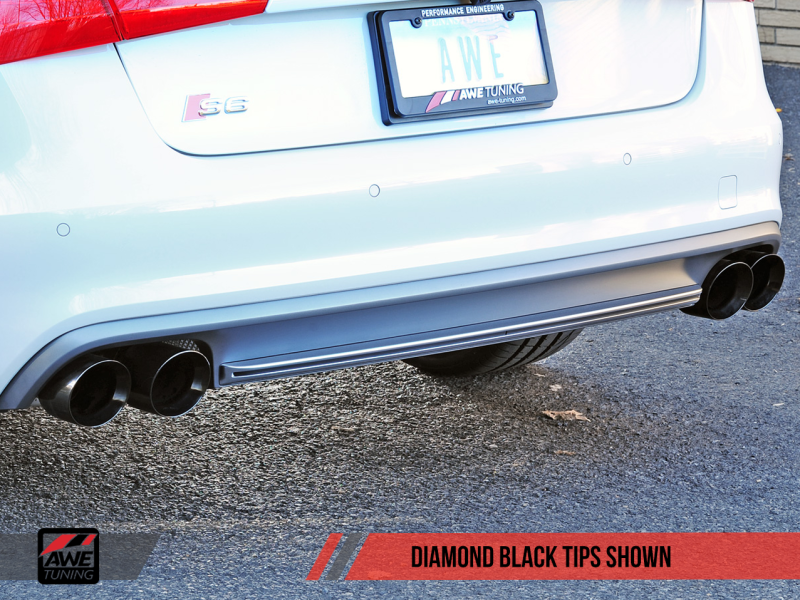 AWE Tuning's Stunning Audi C7 / C7.5 S6 4.0T Touring Edition Exhaust with Diamond Black Tips