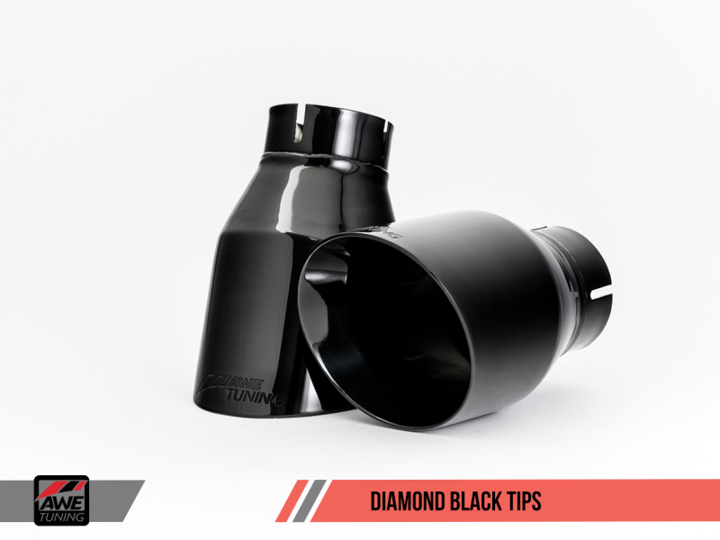 AWE Tuning BMW F3X 340i Touring Edition Axle-Back Exhaust - Stunning Diamond Black Tips (90mm)