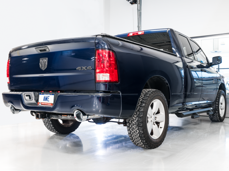AWE Tuning 09-18 RAM 1500 5.7L (w/Cutouts) 0FG Dual Rear Exit Cat-Back Exhaust with Stunning Diamond Black Tips