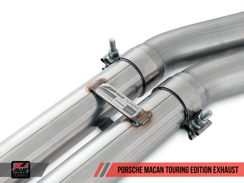 AWE Tuning Porsche Macan Touring Edition Exhaust System - Stunning Diamond Black 102mm Tips