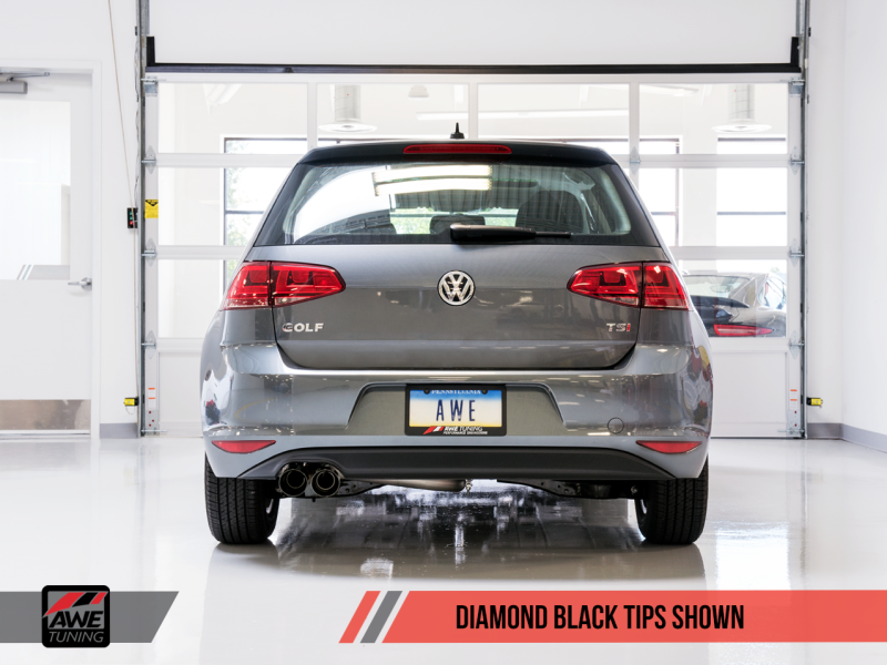 AWE Tuning VW MK7 Golf 1.8T Track Edition Exhaust: Diamond Black 90mm Tips