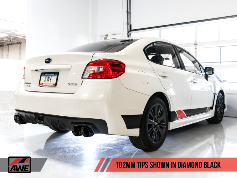 AWE Tuning Premium 2015+ Subaru WRX VA Sedan Touring Edition Exhaust - Stunning Diamond Black Tips (102mm)