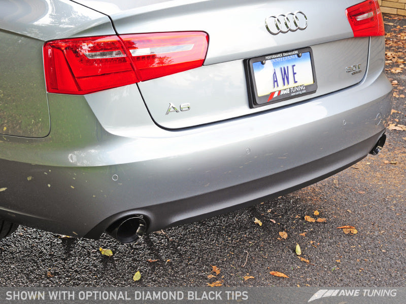 AWE Tuning's Stunning Audi C7 A6 3.0T Touring Edition Exhaust with Dual Outlet Diamond Black Tips