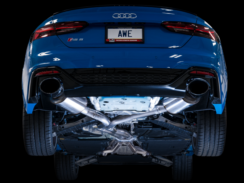 AWE Tuning Audi B9.5 RS5 Sportback Non-Resonated Touring Edition Exhaust with RS-Style Diamond Black Tips - Unleash the Beast!