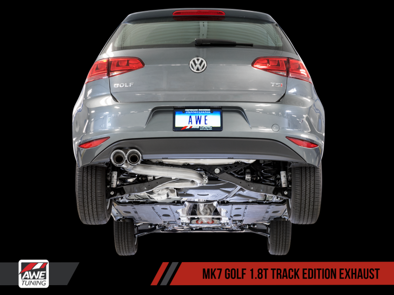 AWE Tuning VW MK7 Golf 1.8T Track Edition Exhaust: Diamond Black 90mm Tips