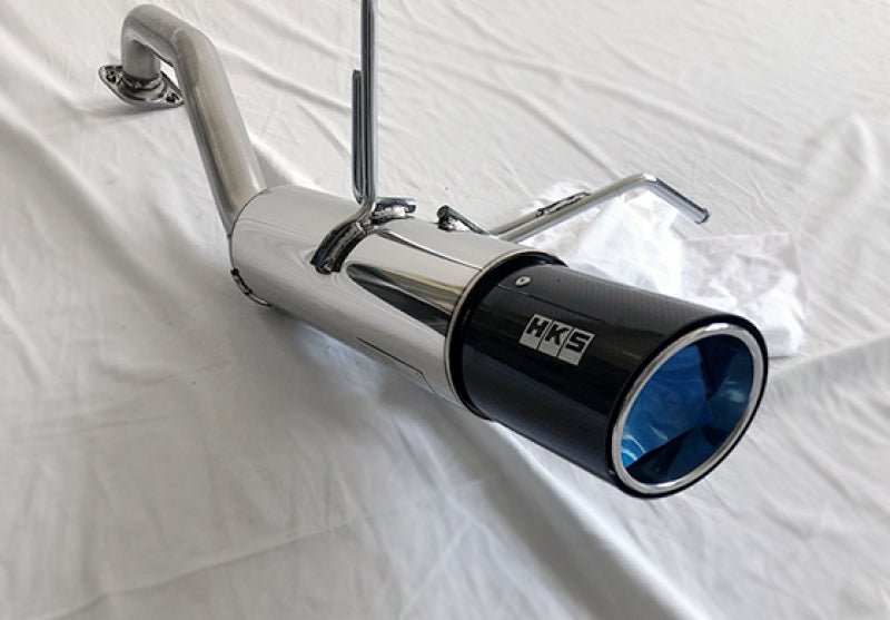 Get the Stunning HKS Hi-Power Muffler for 2014+ Honda Fit Sport GK5 with Carbon Tips Now!
