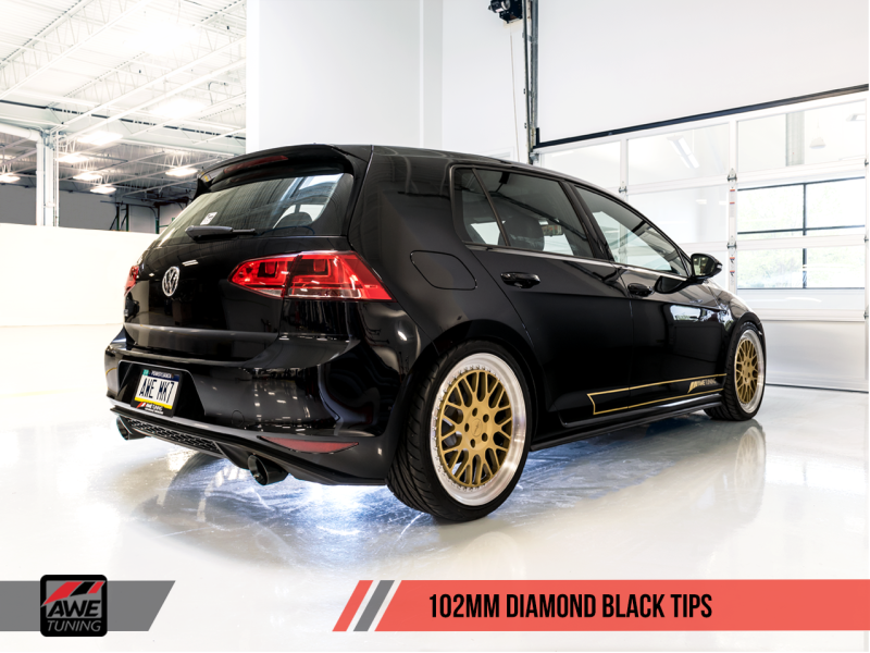 AWE Tuning VW MK7 GTI Track Edition Exhaust with Stunning Diamond Black Tips