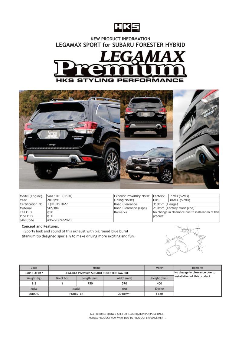 HKS LEGAMAX Premium - Unleash the Power for Your Subaru Forester 5AA - SKE!