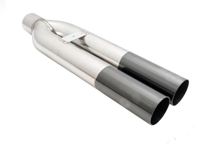 Megan Racing Universal Dual 3 VIP Exhaust Tip - Blast Pipe Style, Weld - on, Straight Cut, Black Chrome Tip (MR - UT - D3 - BC)