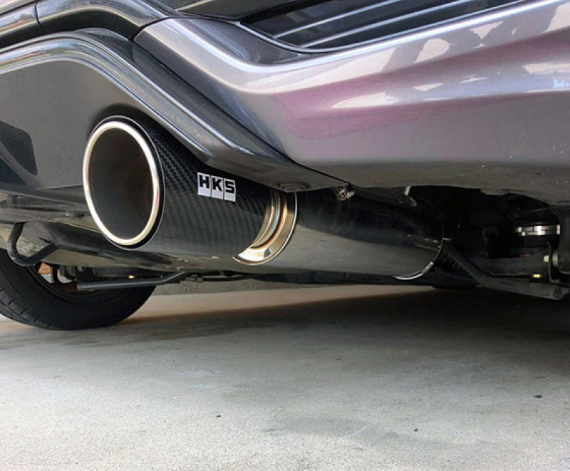 Get the Stunning HKS Hi-Power Muffler for 2014+ Honda Fit Sport GK5 with Carbon Tips Now!