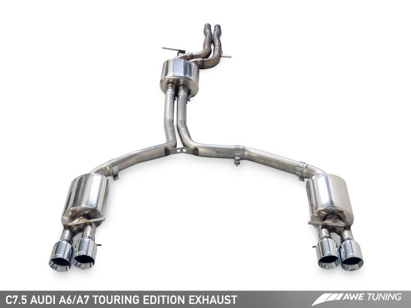 AWE Tuning Audi C7.5 A6 3.0T Touring Edition Exhaust - Stunning Quad Outlet Diamond Black Tips