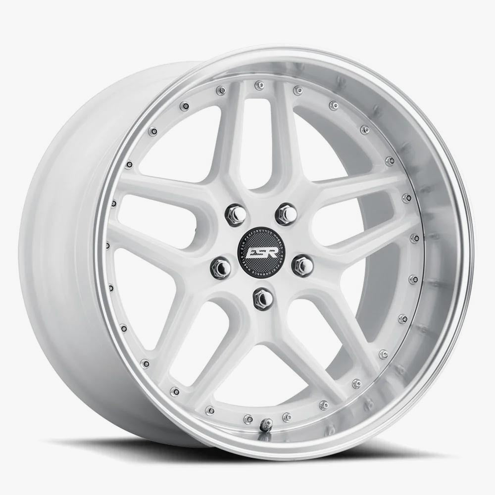 ESR CS15 18x9.5 5x114.3 Custom Drill ET35 Gloss White/Machined Lip - Upgrade Your Ride Now!