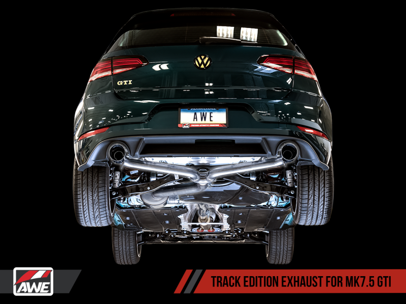 AWE Tuning Volkswagen GTI MK7.5 2.0T Track Edition Exhaust with Stunning Diamond Black 102mm Tips - Unleash the Beast!