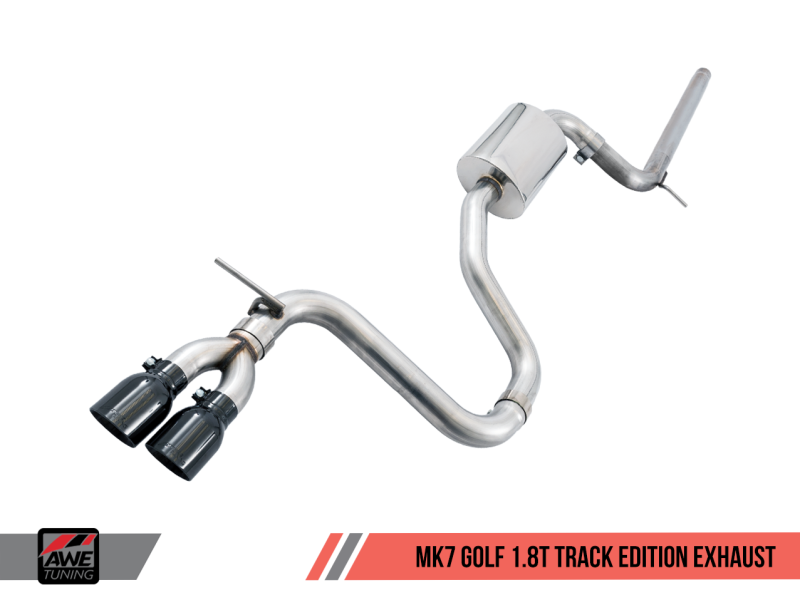AWE Tuning VW MK7 Golf 1.8T Track Edition Exhaust: Diamond Black 90mm Tips