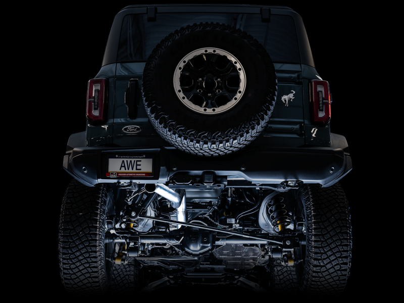 AWE Tuning 2021+ Ford Bronco 0FG Exhaust (No Tips) with Bash Guard - Conquer Any Terrain!