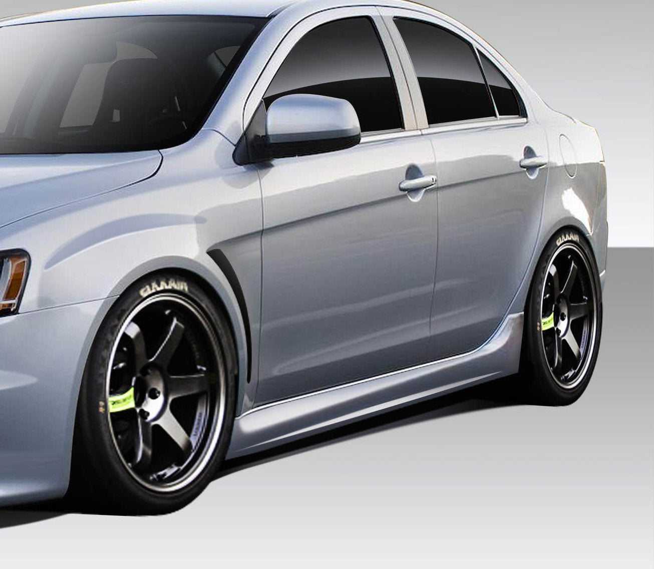Upgrade Your 2008 - 2017 Mitsubishi Lancer with Duraflex Evo X V3 Side Skirt Rocker Panels - 2 Piece Set