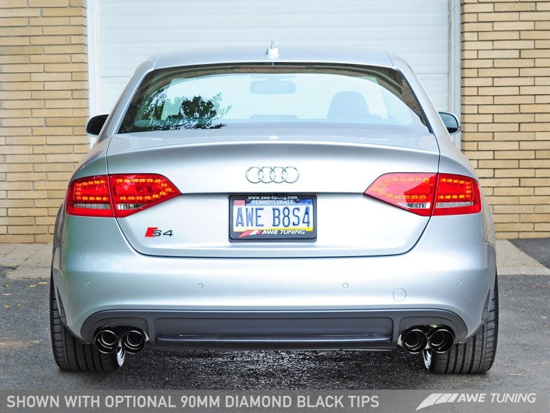 AWE Tuning Audi B8.5 S4 3.0T Track Edition Exhaust - Stunning Diamond Black Tips (102mm)