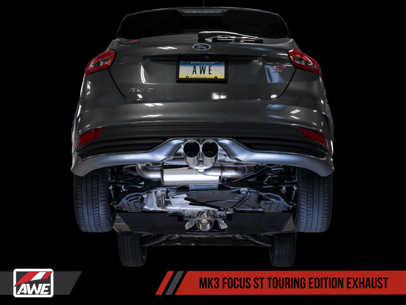 AWE Tuning Ford Focus ST Touring Edition Cat-back Exhaust - Non-Resonated with Diamond Black Tips: Unleash the Power!