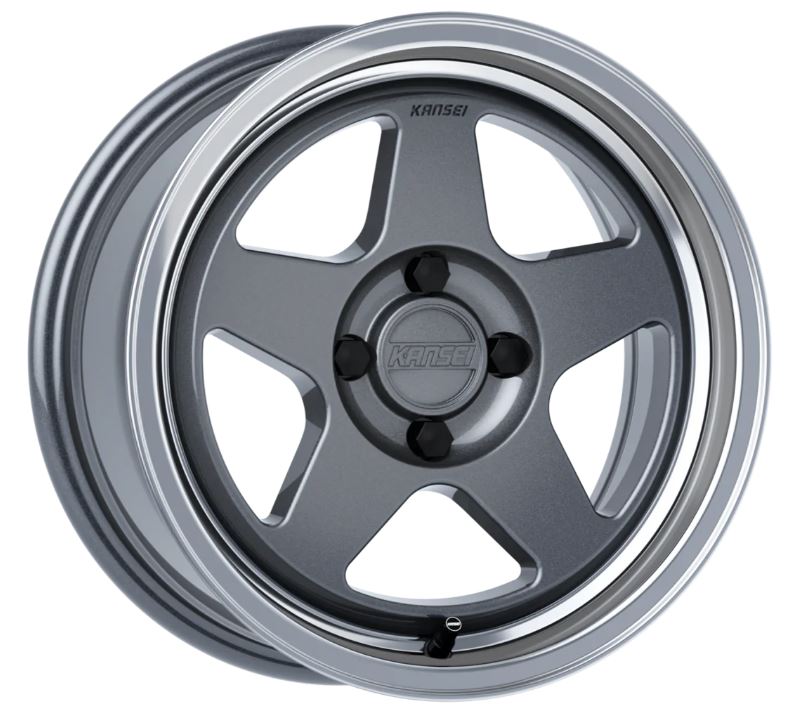 Stunning Kansei KNP 15x8 4x100 ET0 73.1 Gunmetal/Machined Lip Wheels