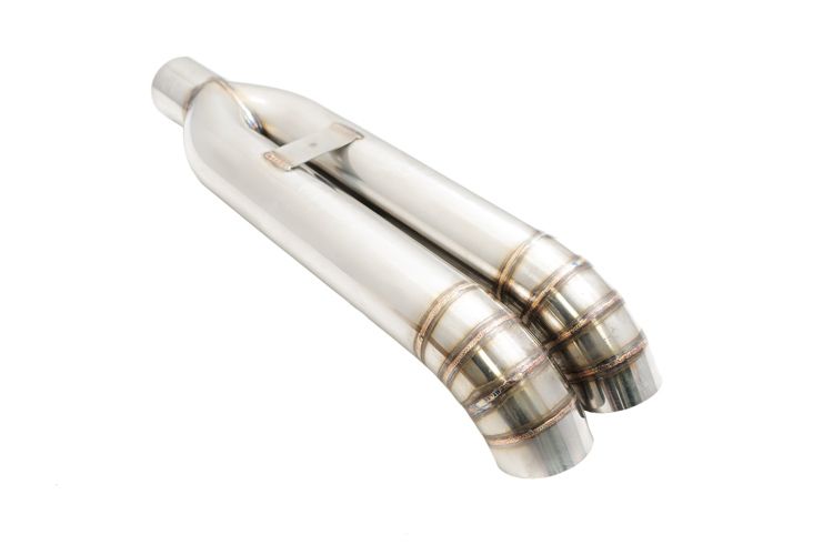 Megan Racing Universal 3-Inch Dual VIP Exhaust Tip - Blast Pipe Style (Weld-On), Turn Down, Stainless Steel - MR-UT-FD-D3