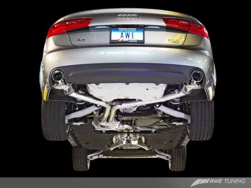 AWE Tuning's Stunning Audi C7 A6 3.0T Touring Edition Exhaust with Dual Outlet Diamond Black Tips
