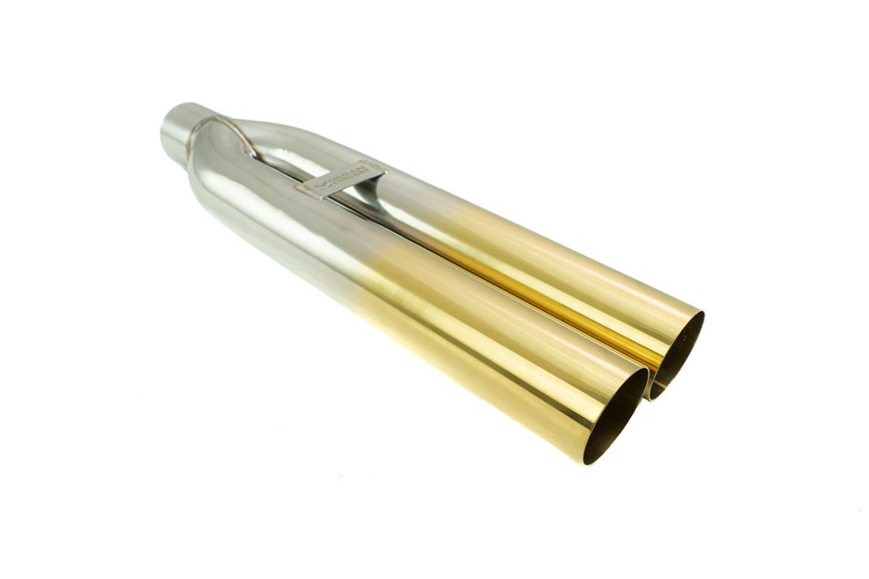 Megan Racing Universal 3-Inch Gold Exhaust Tip - VIP Blast Pipe Style (Weld-On)