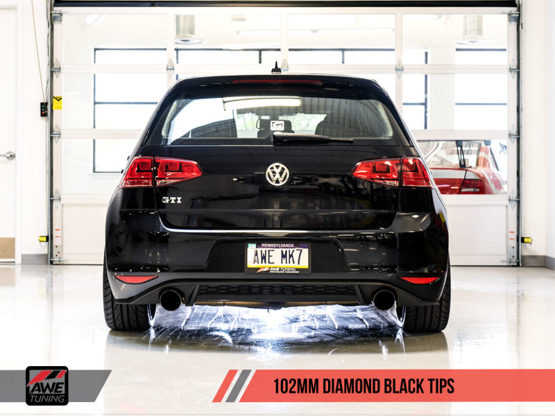 AWE Tuning VW MK7 GTI Track Edition Exhaust with Stunning Diamond Black Tips